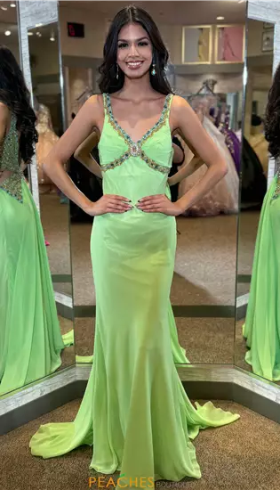 V Neck Fitted Long Dress 4332