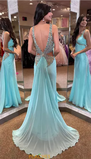 V Neck Fitted Long Dress 4332