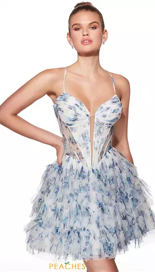 V Neckline A Line Dress 30078