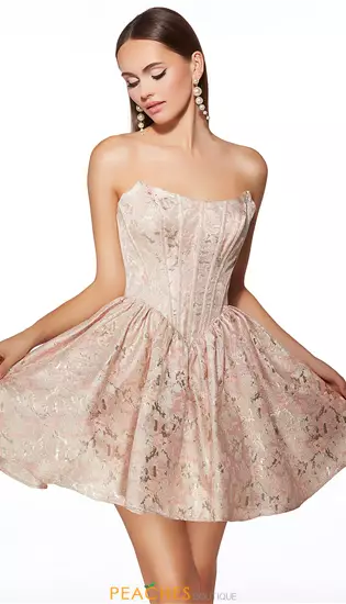 Short Scoop Neckline Dress 3007