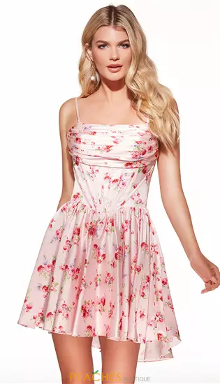 Short Satin A Line Dress 30059