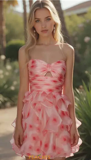 Strapless A Line Short Dress 30023