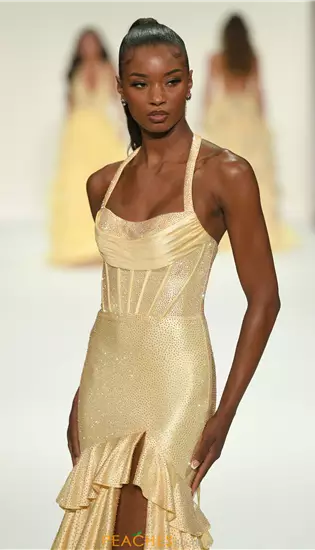 Halter Neckline Satin Dress 57618