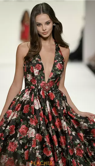 Halter Neckline A Line Dress 57726