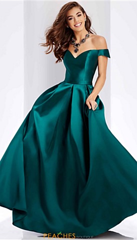 Green and Gold Prom Dress