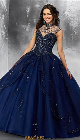 Royal Blue Dress with Puffy Sleeves