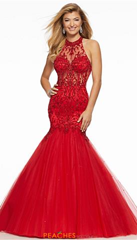 Red Prom Dresses Corset Back